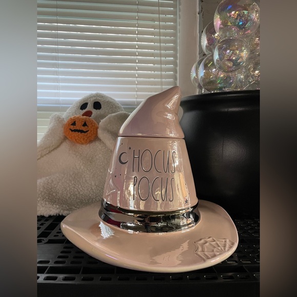 Rae Dunn Pink Chrome Witch Hat Hocus Pocus Canister